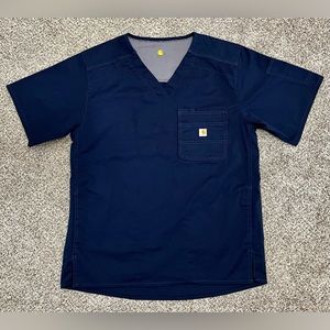 Carhartt Men’s Women’s Size Medium Navy Blue Flex  Scrubs Pullover Top Unisex
